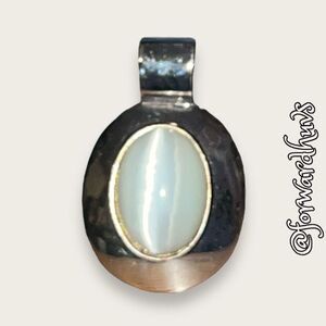 Bundle Sale 3 for $15 | Elegant Silver-Tone Pendant with Translucent Gemstone